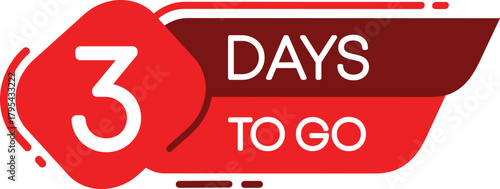 3 Days to Go Labels for Sales and Events