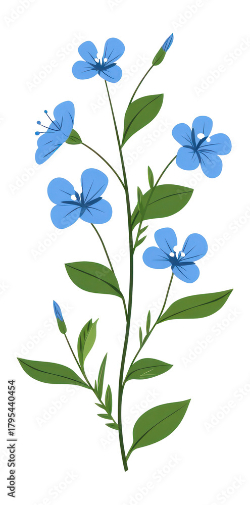 Fototapeta premium PNG A wildflower clip art flowers illustration design.