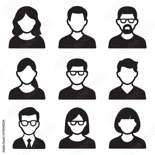 Set of modern design people avatar icons vector