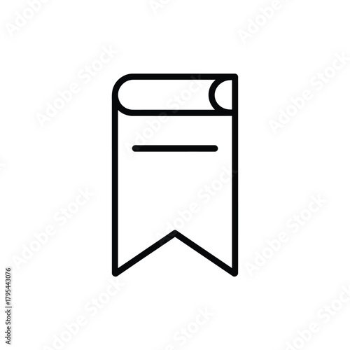 Simple outline bookmark icon for books and reading
