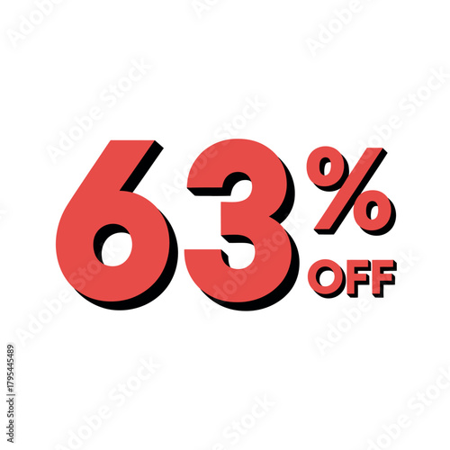 Sixty-three percent off is advertised with bold red numbers and text.