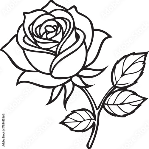 Vintage-style single rose with thorns and aged leaves, editorial look