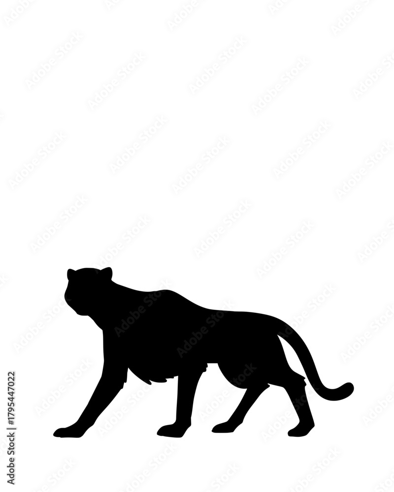 Obraz premium vector illustration of a leopard animal, vector, mammal, silhouette, lion, black, wild, illustration, dog, animals, wolf, zoo, bear, tiger, nature, cat, isolated, panther