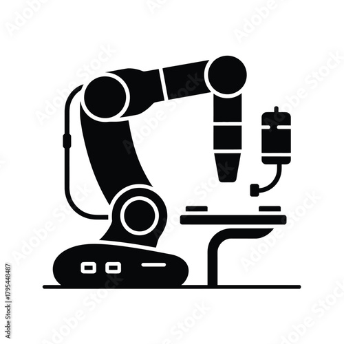 Industrial robotic arm performing automated task