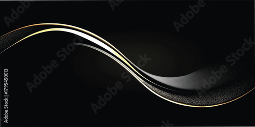 Abstract glowing light curves on the background, symbolizing balance, harmony and modern minimalist design.