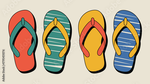 Colorful striped and solid flip flops for summer fun