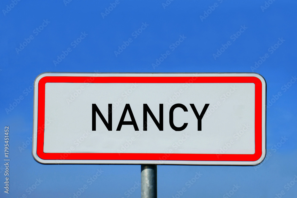 Obraz premium Ortsschild Nancy