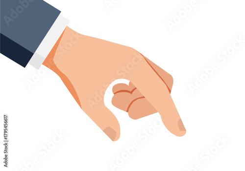 Mano de traje señalando o tocando hacia abajo gesto de presentación