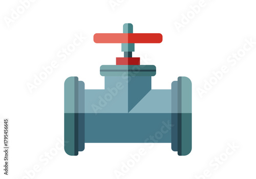 Icono plano de válvula de tubería o grifo de paso industrial