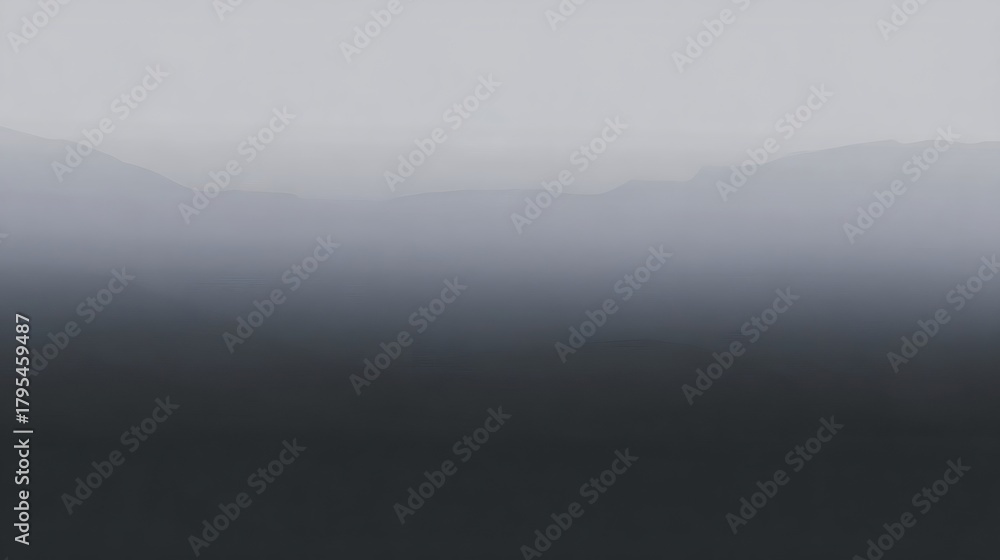 Fototapeta premium Minimalist mountain landscape veiled in atmospheric fog