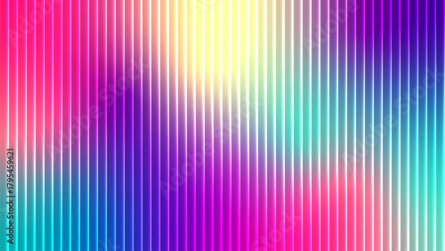 Vibrant abstract background with vertical lines and a colorful gradient of pink yellow blue and teal