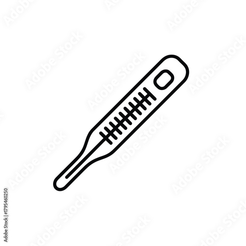 Simple line art illustration of a classic mercury thermometer