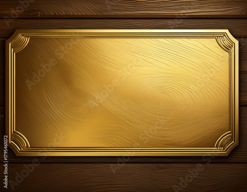 gold plaque on wood background
