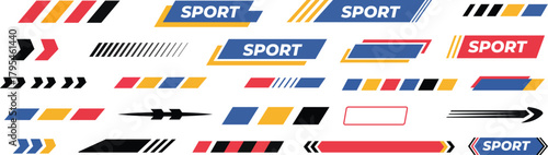 A collection of modern sport lower thirds and graphic banners. Set of dynamic broadcast elements for streaming video