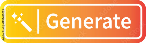 AI generate button icon, magic wand and sparkle symbol, artificial intelligence interface elements group, modern flat and line vector design pack for app, web and ui ux graphics