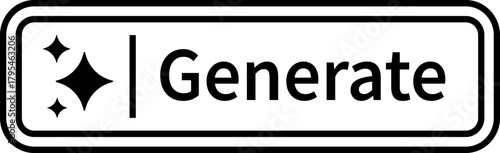 AI generate button icon, magic wand and sparkle symbol, artificial intelligence interface elements group, modern flat and line vector design pack for app, web and ui ux graphics