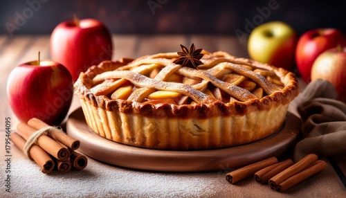 apple pie with cinnamon