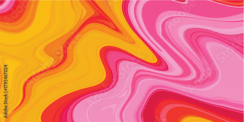 An abstract orange background featuring a vibrant vector illustration of wavy fire flames and yellow light curves creates an artistic energy pattern for this colorful motion wallpaper