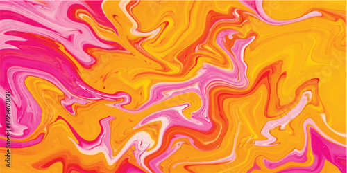 An abstract orange background featuring a vibrant vector illustration of wavy fire flames and yellow light curves creates an artistic energy pattern for this colorful motion wallpaper