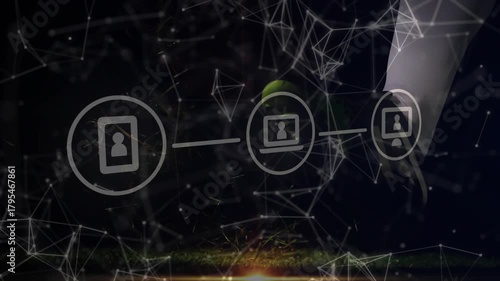 Scene opening on ROMANIA ball turning, network icons sliding in boot nudging ball fading to devices
