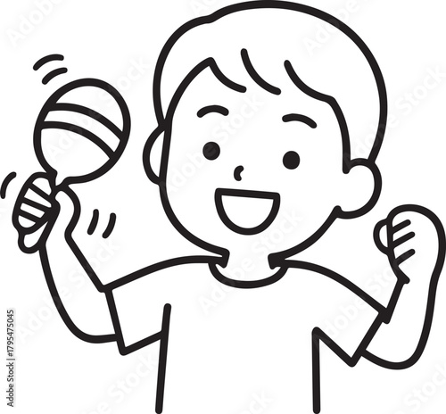 Child Shaking a Maraca