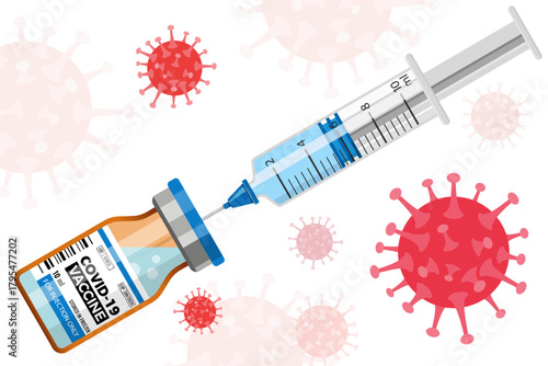 Covid-19 Vaccinate and Syringe Injection