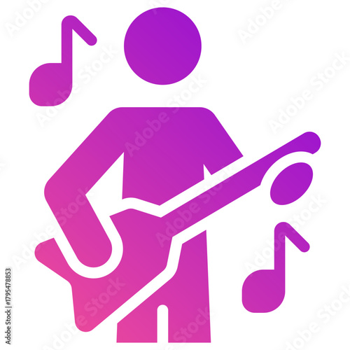 guitarist gradient fill icon