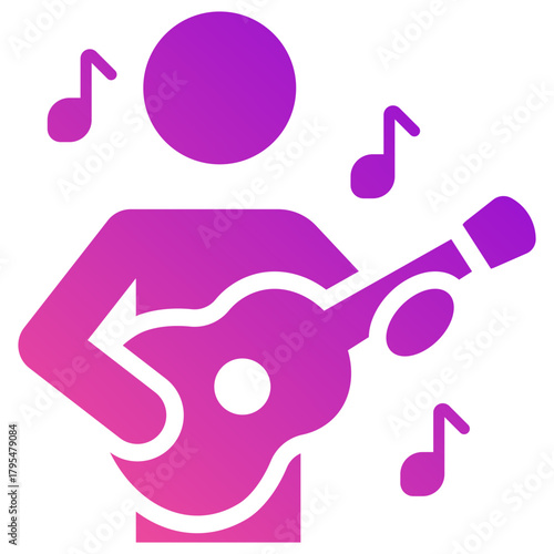 guitarist gradient fill icon