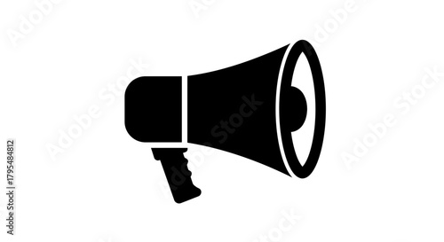 Megaphone Icon Black on White