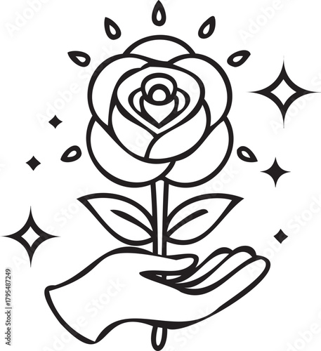 Minimal rose offering — devotion and gratitude