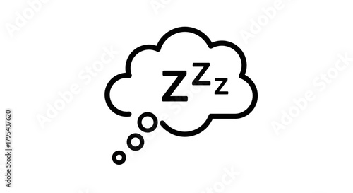 Sleep Symbol Zzz in Cloud Dream