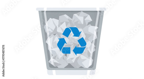 blue plastic recycle bin