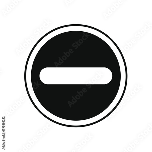 No Entry Sign, Red Circle with White Horizontal Bar, Forbidden Symbol