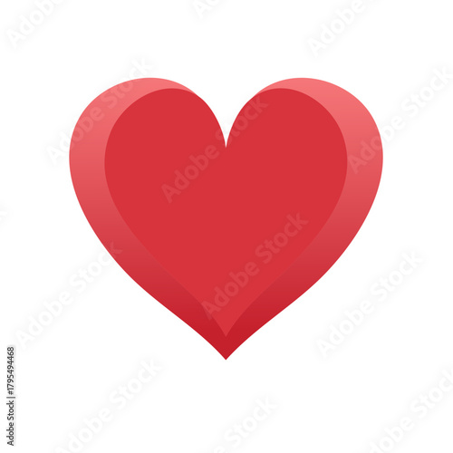 Beautiful three dimensional red heart symbol of love, health, and romantic passion
