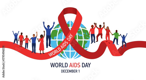Celebrate World AIDS Day this December with global awareness and community support, showing unity and compassion for a healthy future, raising hands together in hope and solidarity