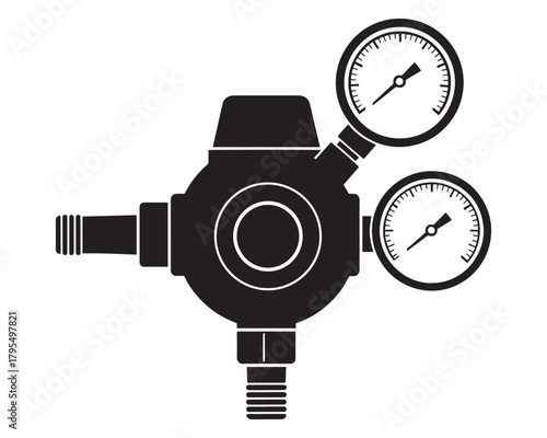Pressure Regulator Gauge Vector Illustration Industrial Equipment System