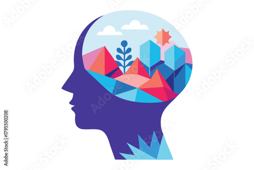 Autism Mind Ecosystem Magical Realism Vector