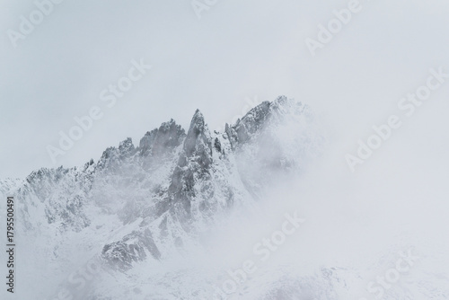 View of the Swiss Alps in winter.