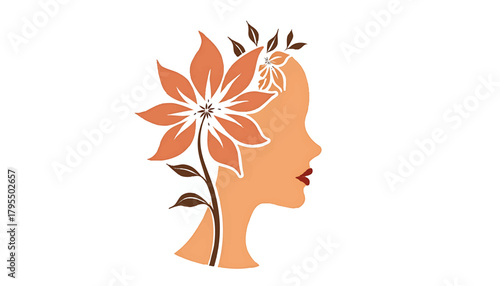 a flower symbol combined with a face silhouette (5)