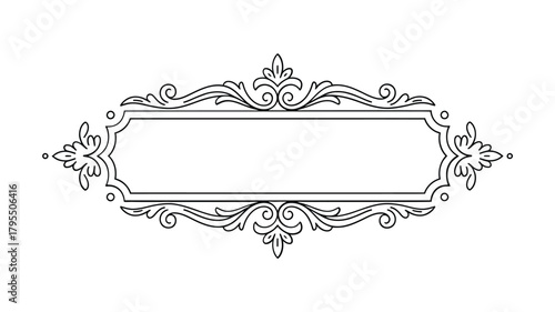 Elegant vintage ornate frame with filigree details and blank space for text