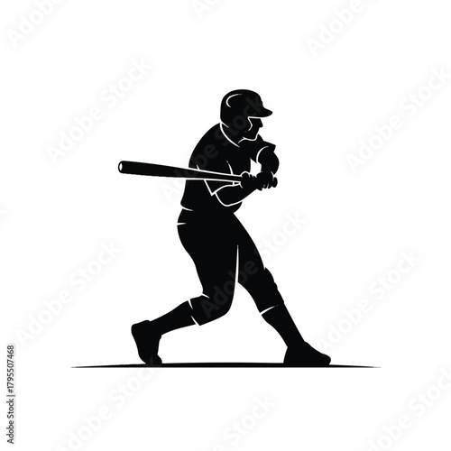 A silhouette of a baseball player in batting stance ready to hit.