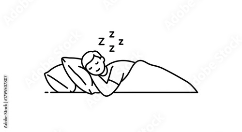 Sleeping person on pillow with Zzz