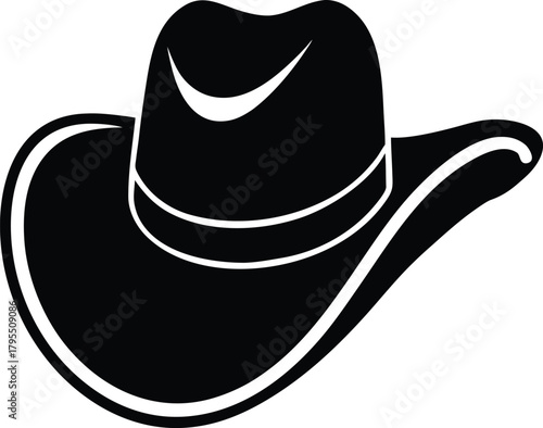 Classic cowboy hat icon on white background
