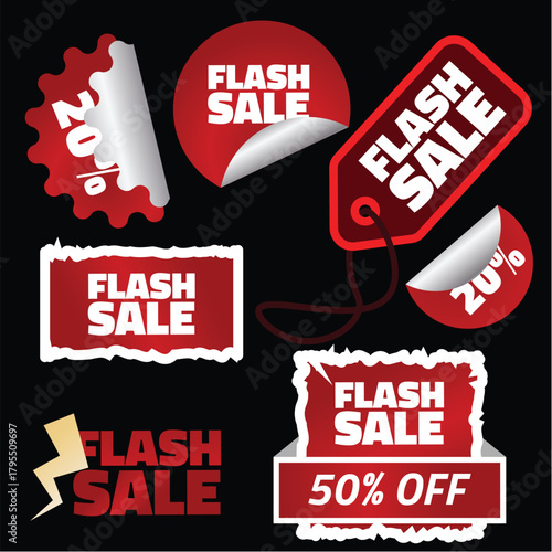 set of flash sale labels