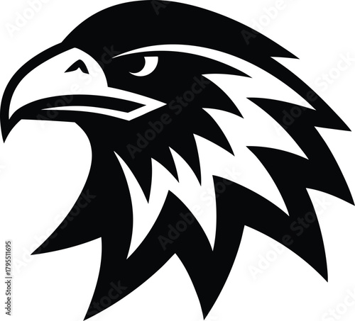 Patriotic american eagle head icon with red white and blue elements