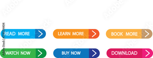 . .Collection of Forward ui,ux button design. Read more, learn more, book more, watch, buy now, download button symbol