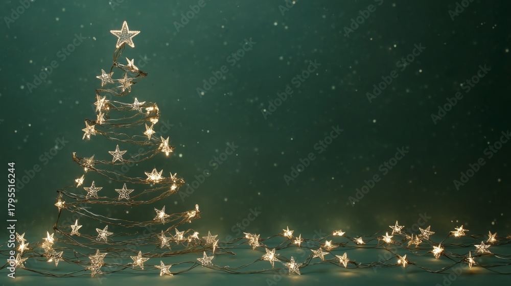 Obraz premium Árbol decorado por navidad, el fondo es verde