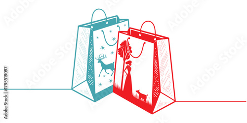 Papper Bags for black friday event of illustration vector