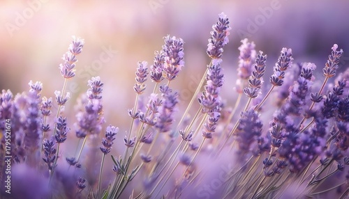 beautiful lavender flowers with soft pastel background and light