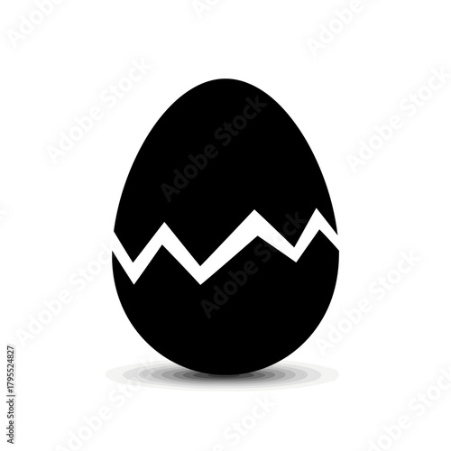 A black cracked egg icon